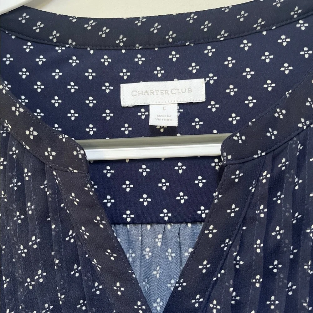 Charter Club Bell Sleeve Blouse Large - Picture 3 of 7